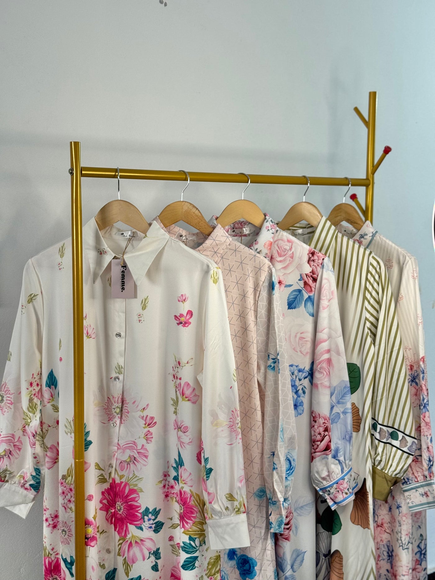 Premium Chinese Fabric Floral Shirt Dress – FemmeFits