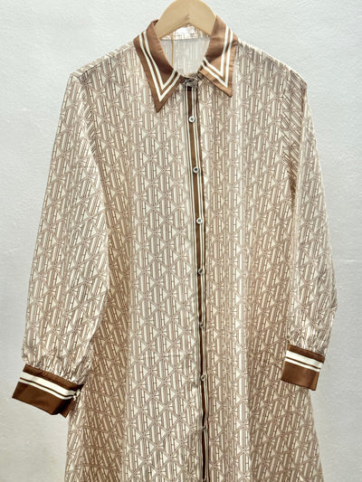 Premium Chinese Fabric Floral Shirt Dress – FemmeFits