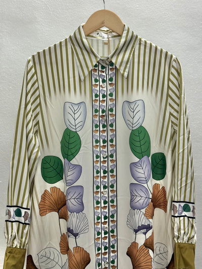 Premium Chinese Fabric Floral Shirt Dress – FemmeFits