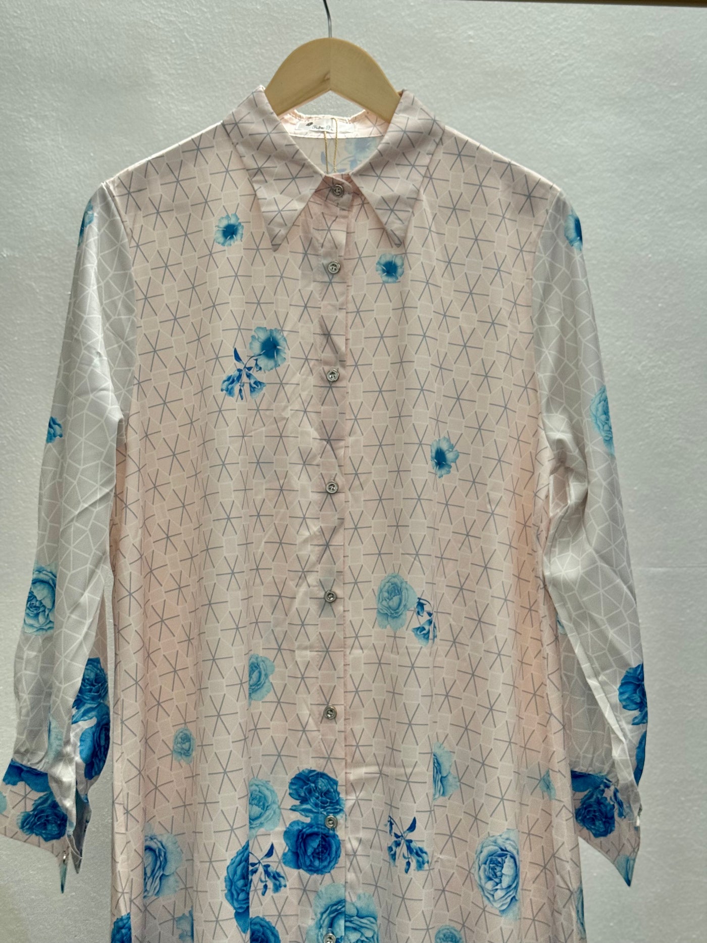 Premium Chinese Fabric Floral Shirt Dress – FemmeFits