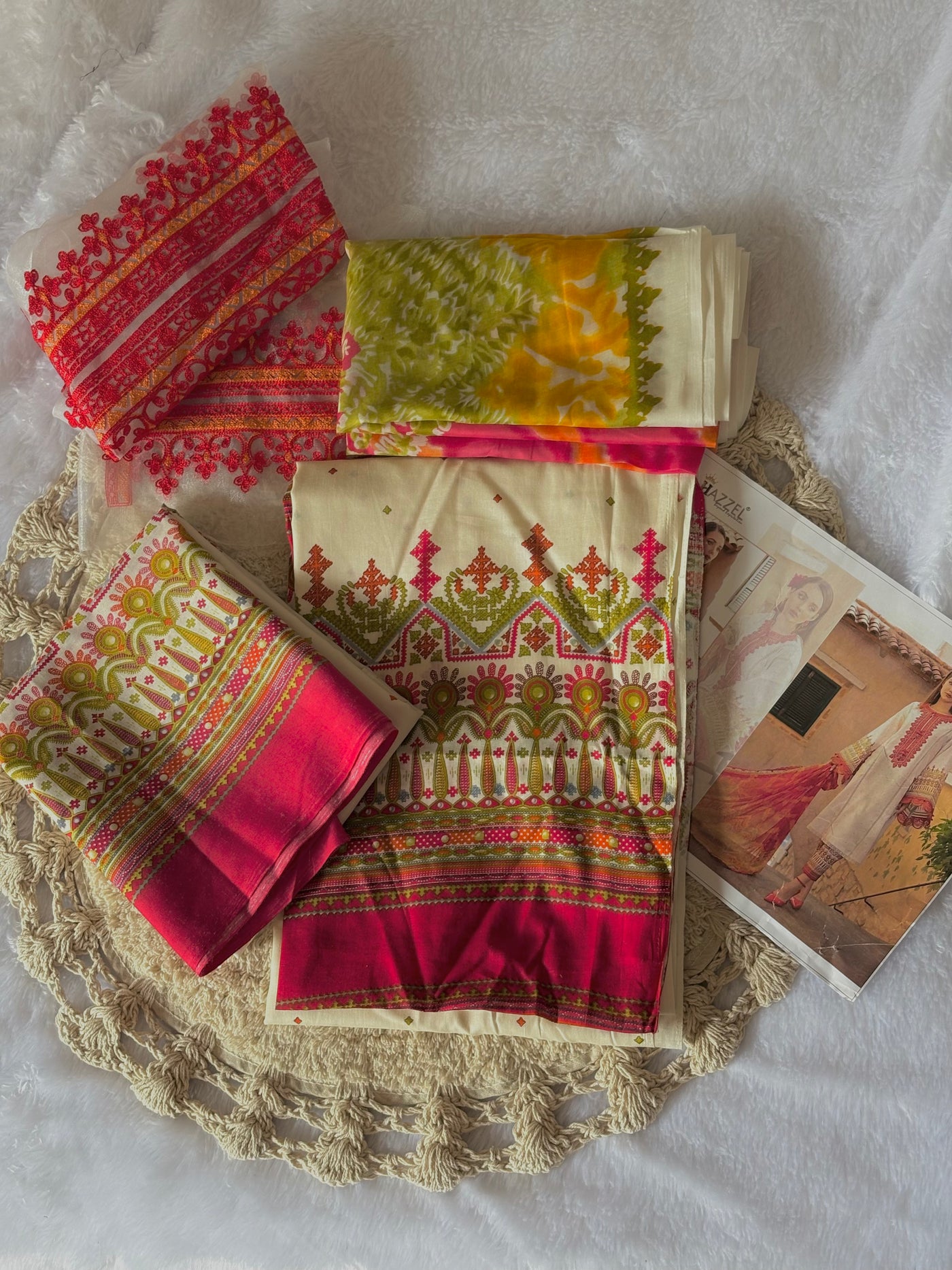 Multicolor Ethnic Lawn Suit – Unstitched 3PC with Dupatta