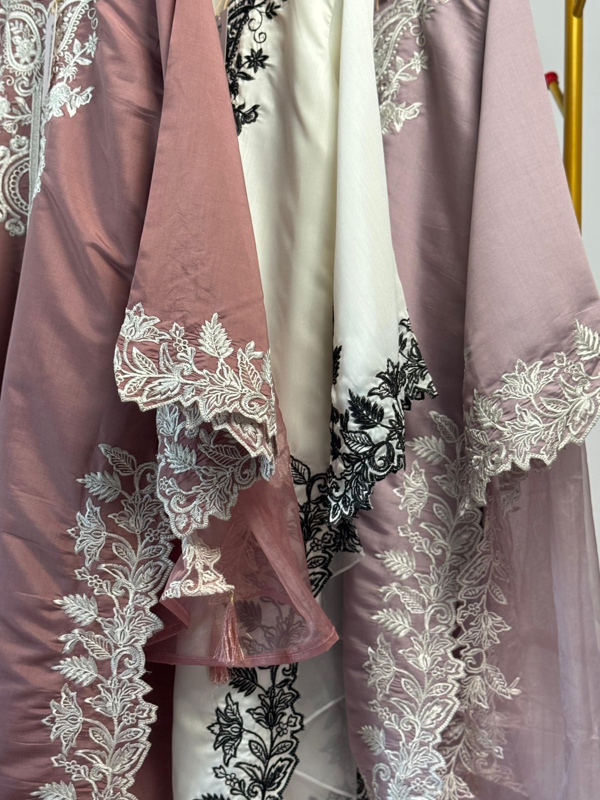 Dusty Rose Embroidered 3 piece party wear