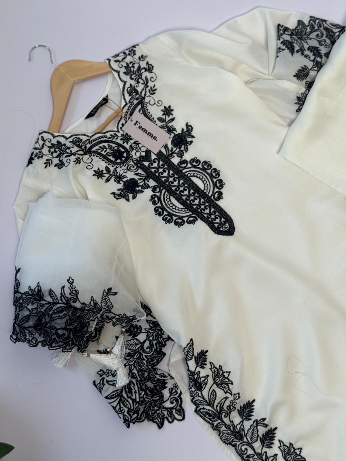 Dusty Rose Embroidered 3 piece party wear