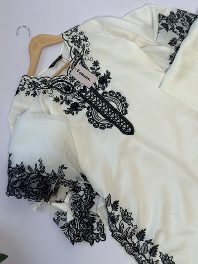 Dusty Rose Embroidered 3 piece party wear