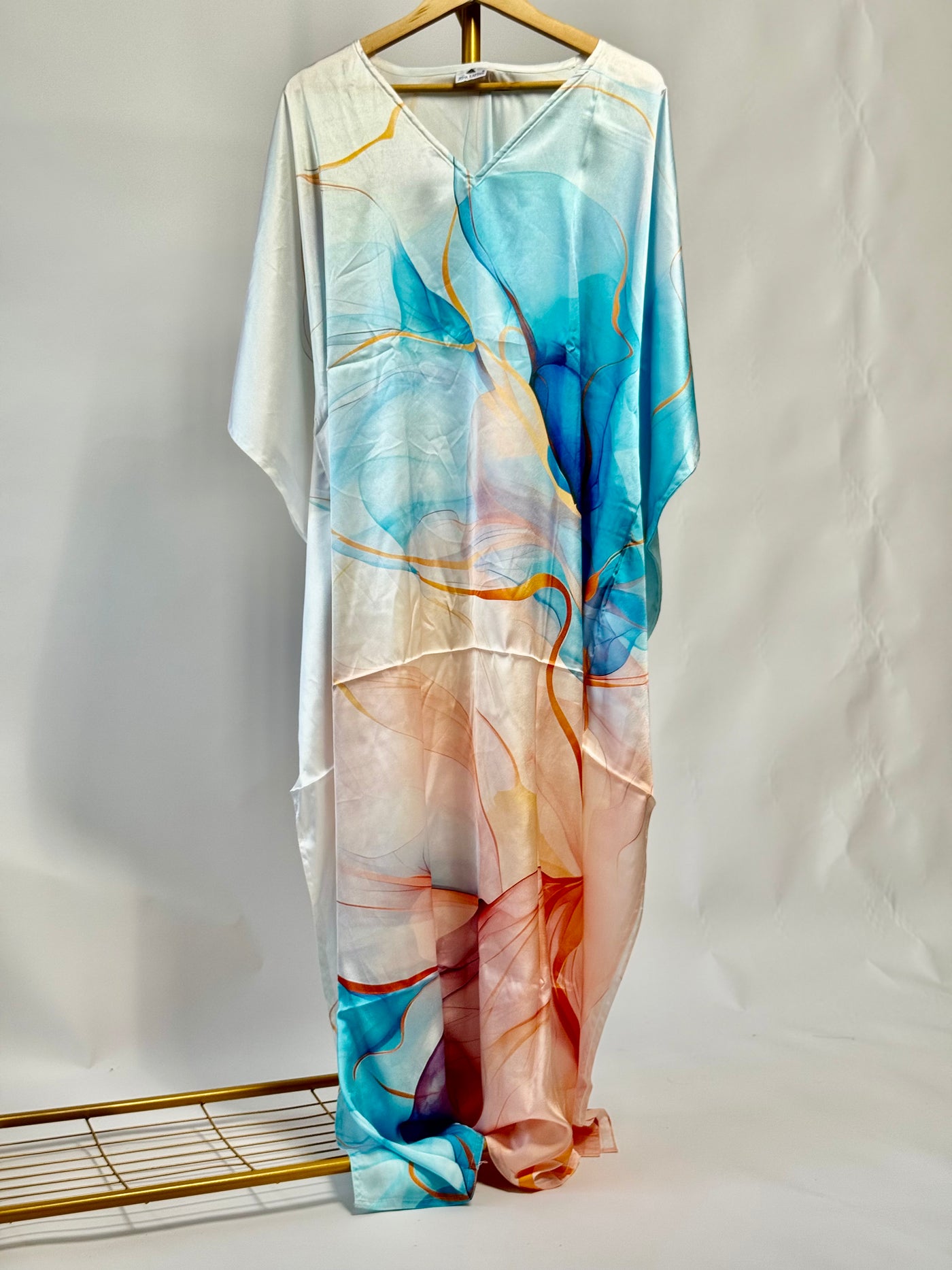 Flowy Satin Printed Kaftan