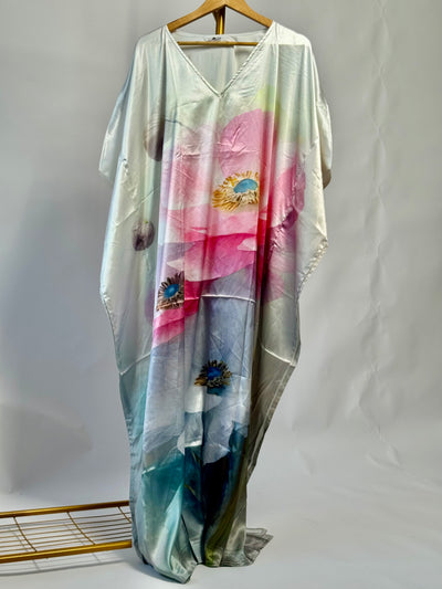 Flowy Satin Printed Kaftan