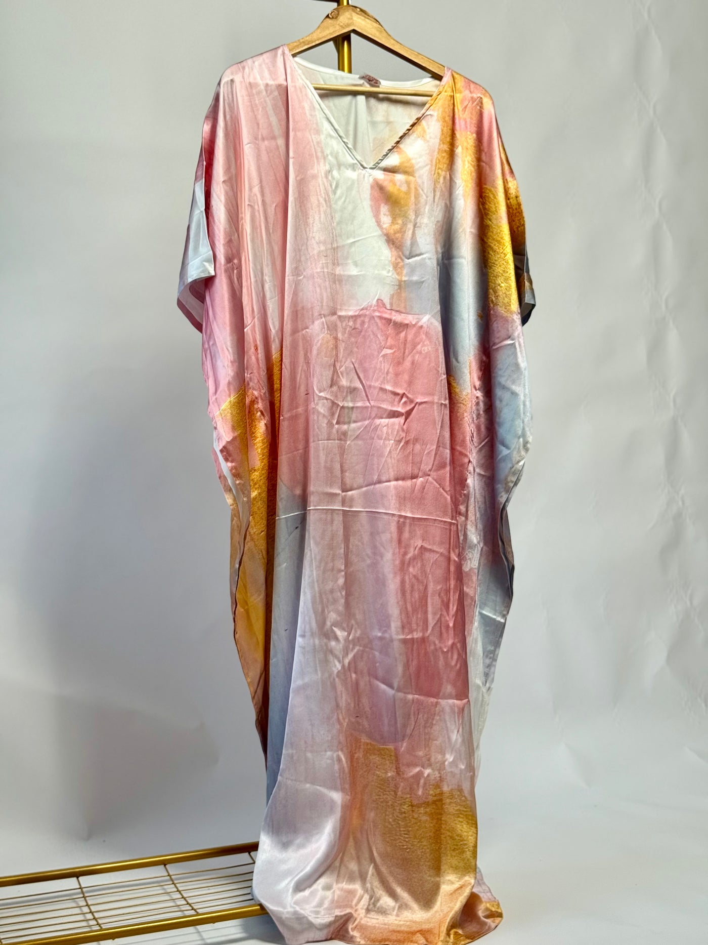 Flowy Satin Printed Kaftan