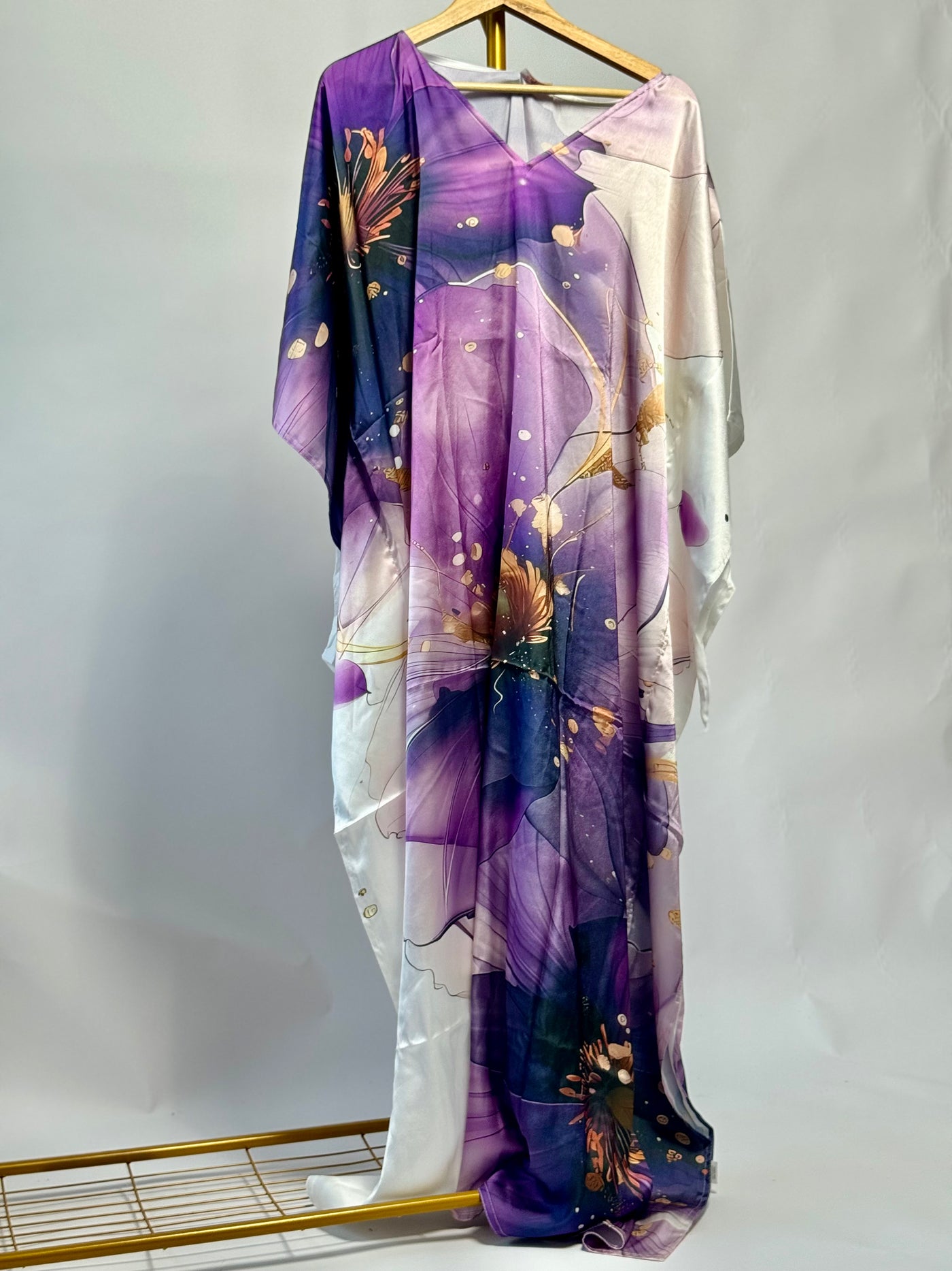 Flowy Satin Printed Kaftan