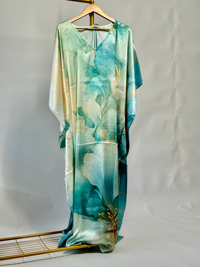 Flowy Satin Printed Kaftan