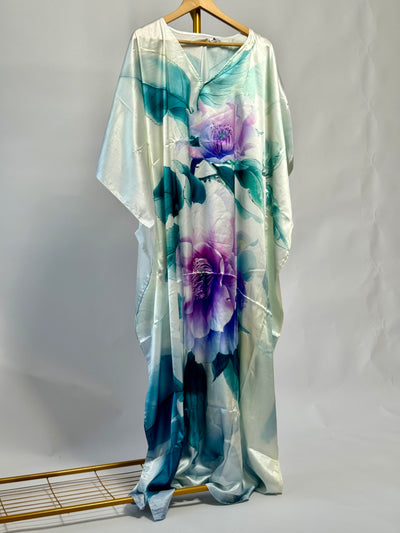 Flowy Satin Printed Kaftan