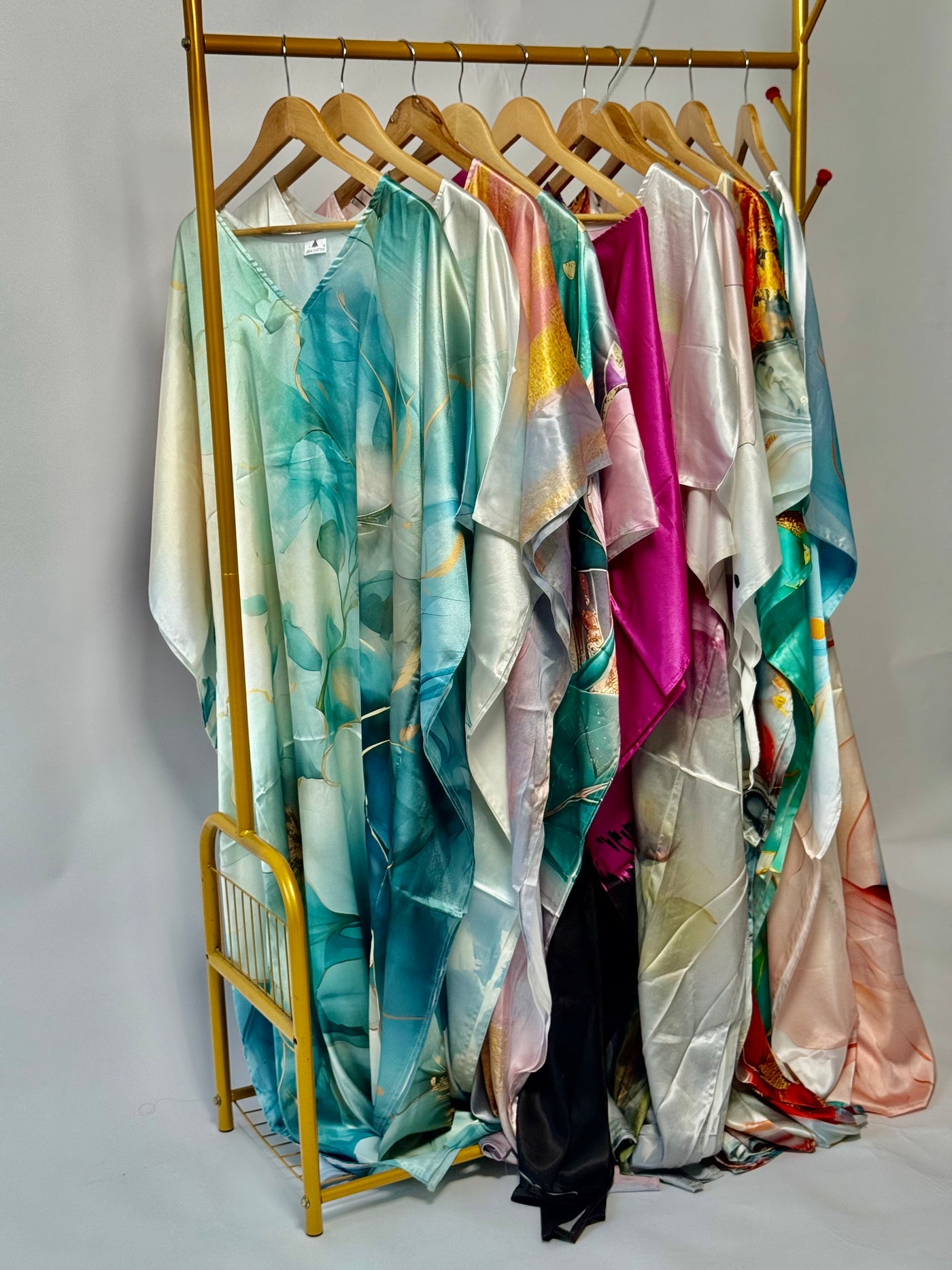 Flowy Satin Printed Kaftan