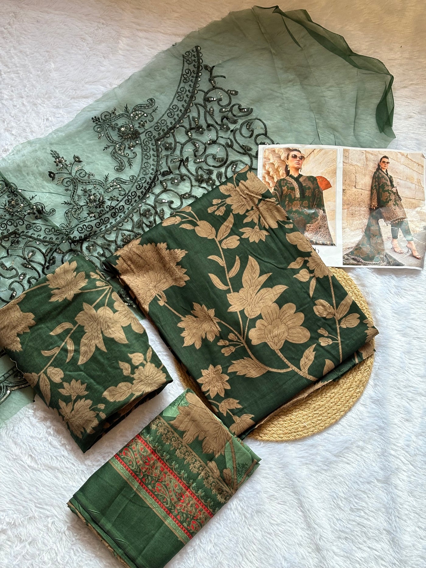 Royal Forest: Embroidered Dreams in Deep Green