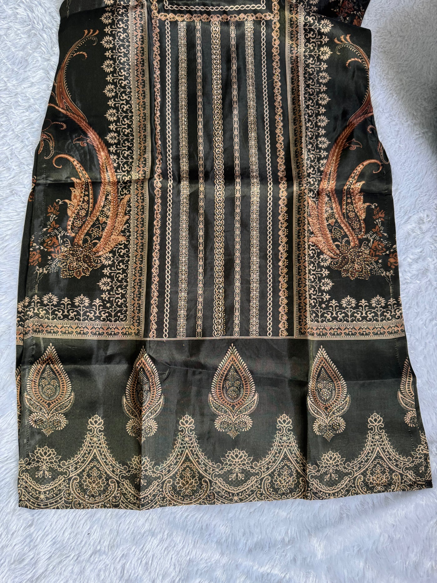 Luxury Red & Black Festive Wear Fabrics with Golden Detailing – Women’s Ethnic Collection