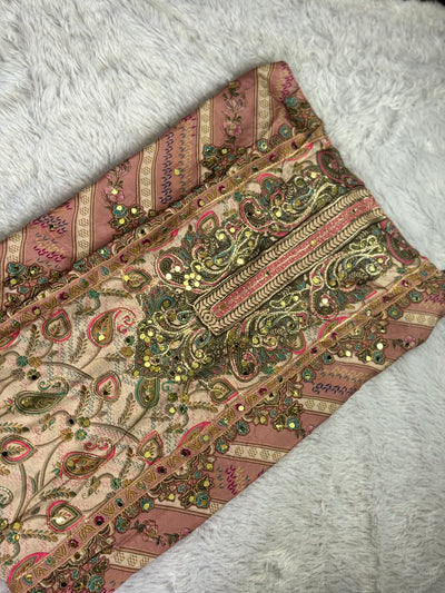 Premium Muslin Suit with Embroidery & Mirror Work