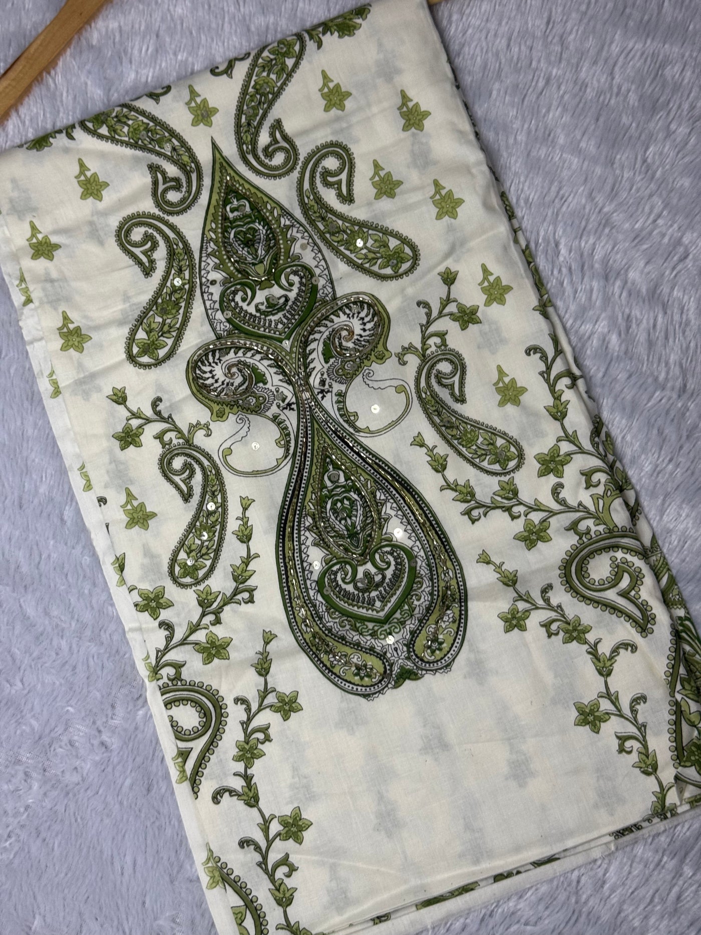 Unstitched Cotton Stonework Pakistani suit