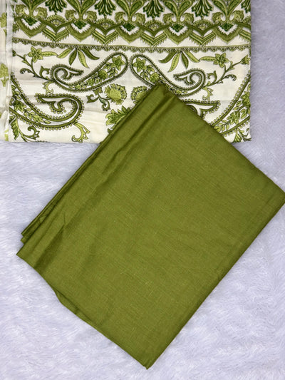 Unstitched Cotton Stonework Pakistani suit