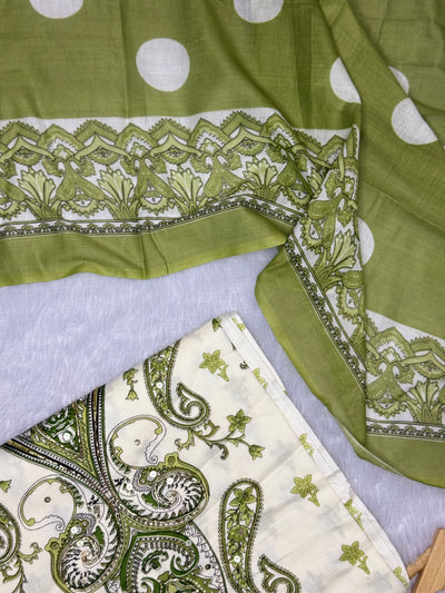 Unstitched Cotton Stonework Pakistani suit